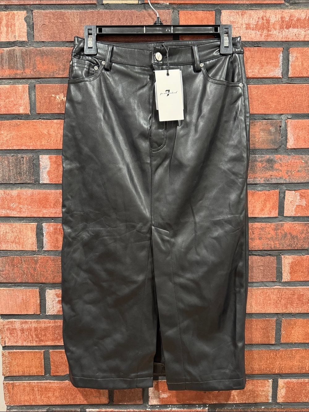 Seven Faux Leather-Look Black skirt